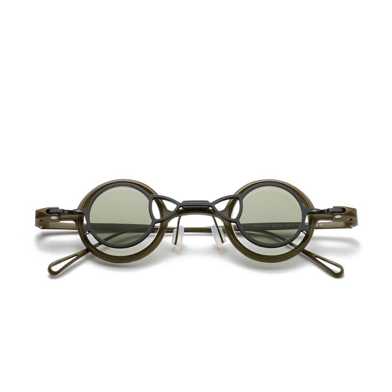 JK Round Titanium Glasses Frame With Magnetic Sunglasses Clips Aviator Frames Southood Green