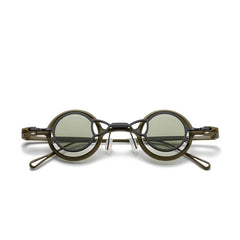 JK Round Titanium Glasses Frame With Magnetic Sunglasses Clips Aviator Frames Southood Green