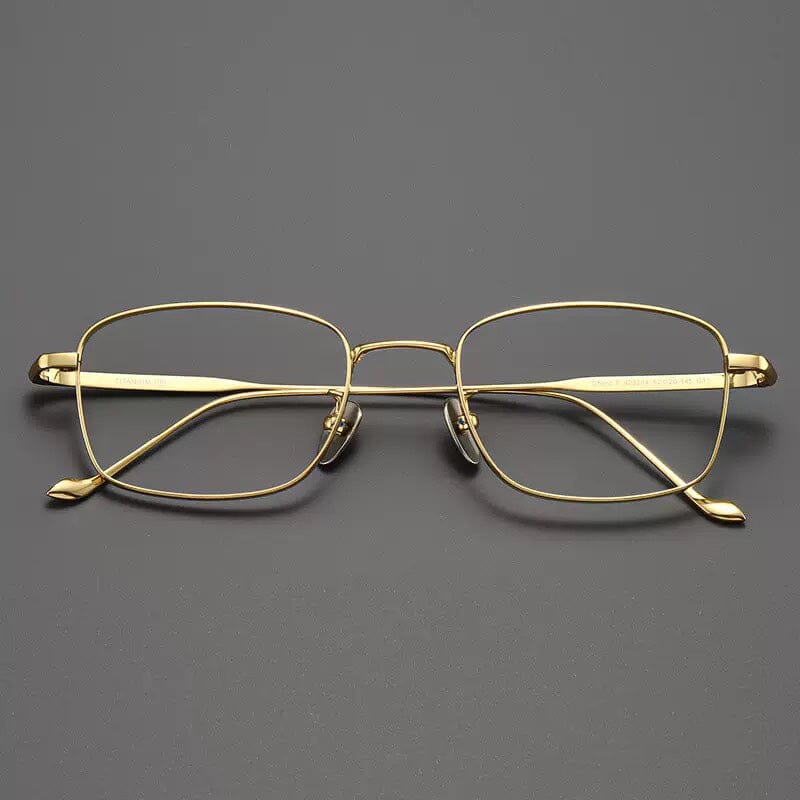 Johnny Vintage Titanium Eyeglasses Frame Rectangle Frames Southood Gold