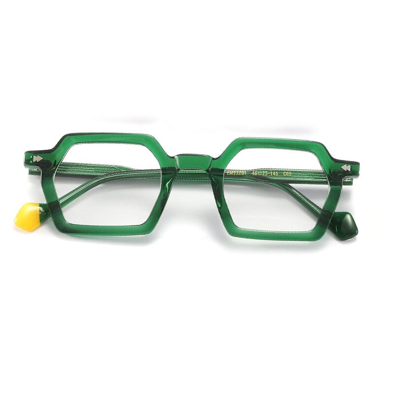 Joli Retro Rectangle Glasses Frame Geometric Frames Southood Green