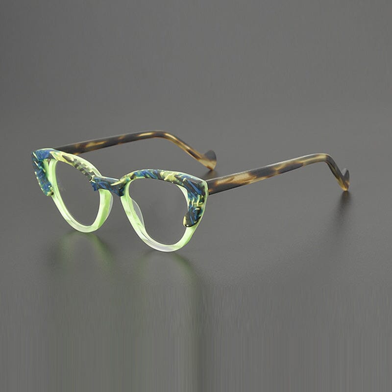 Judy Colorful Acetate Eyeglasses Frame Cat Eye Frames Southood Matte Green