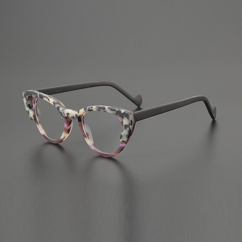 Judy Colorful Acetate Eyeglasses Frame Cat Eye Frames Southood Matte Leopard