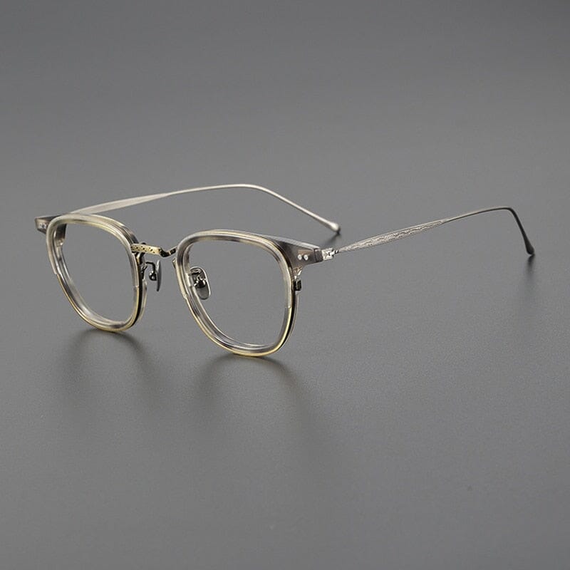 Jyll Titanium Square Glasses Frame Rectangle Frames Southood Leopard bronze