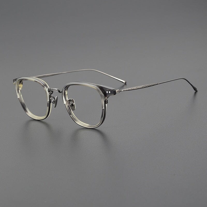 Jyll Titanium Square Glasses Frame Rectangle Frames Southood Leopard gun