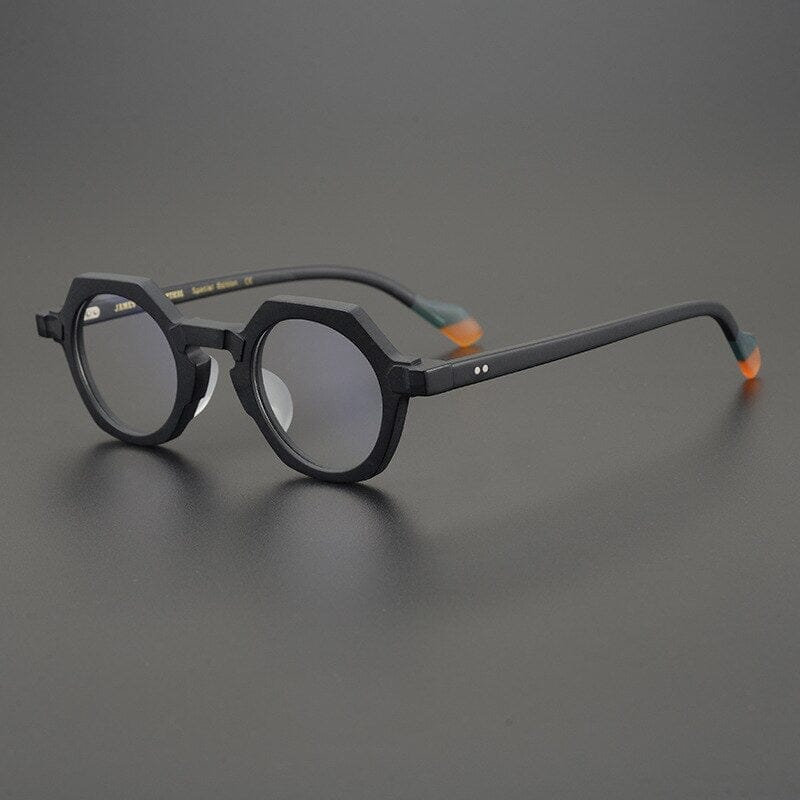 Kaberi Retro Round Acetate Eyeglasses Frame Round Frames Southood Matte Black