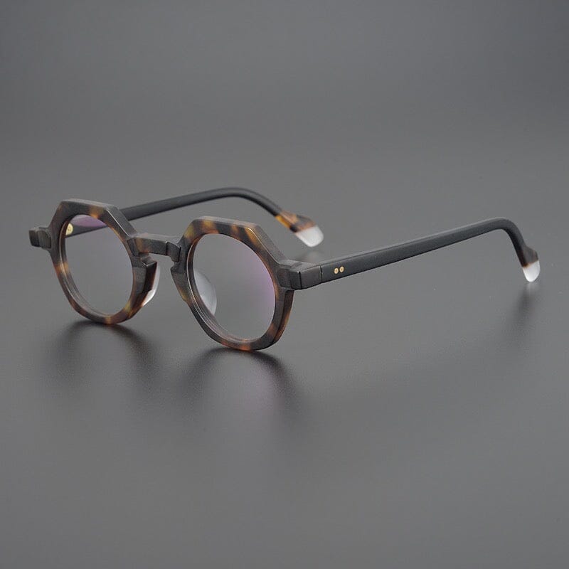 Kaberi Retro Round Acetate Eyeglasses Frame Round Frames Southood Matte Leopard