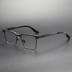 Kace Square Titanium Glasses Frame Rectangle Frames Southood BlackGun