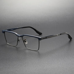 Kace Square Titanium Glasses Frame Rectangle Frames Southood GunBlued