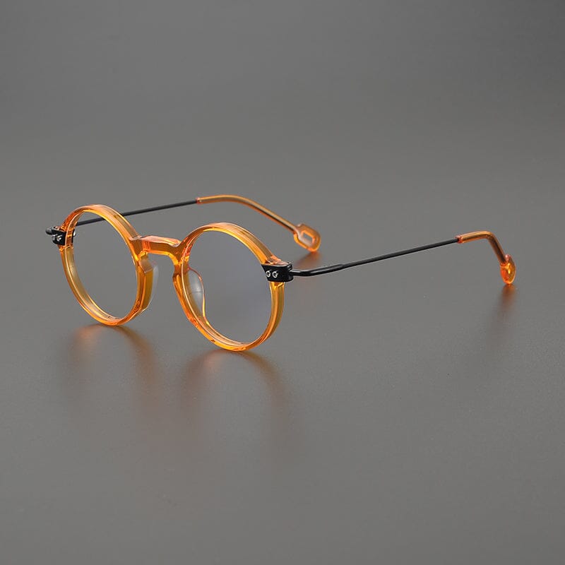 Kai Retro Round Acetate Glasses Frame Round Frames Southood Orange