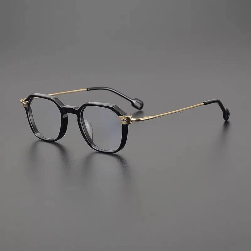 Kamal Retro Acetate Glasses Frame Geometric Frames Southood Black Gold