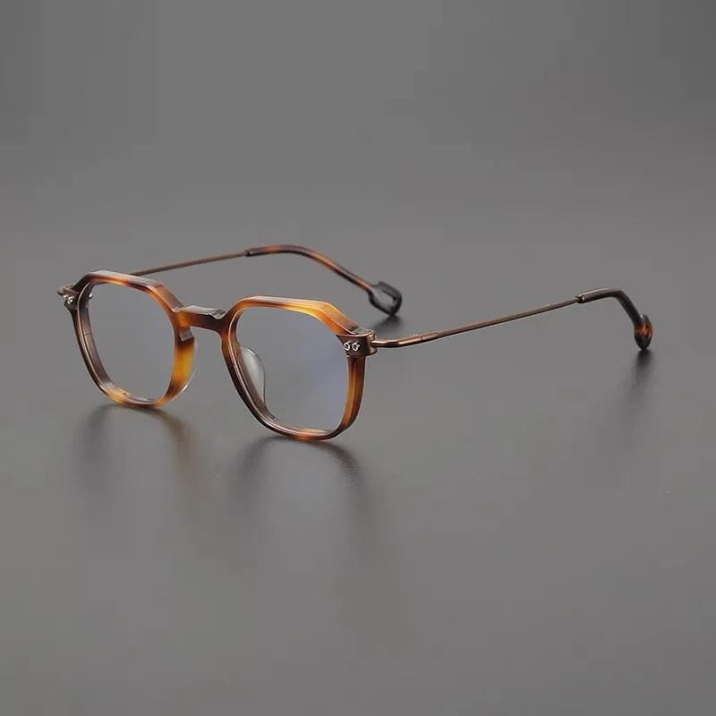 Kamal Retro Acetate Glasses Frame Geometric Frames Southood Leopard