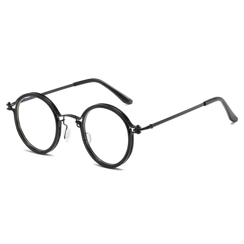 Kay Retro Round Optical Metal Glasses Frame Round Frames Southood Black