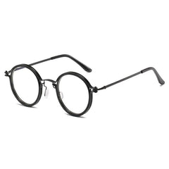 Kay Retro Round Optical Metal Glasses Frame Round Frames Southood Black