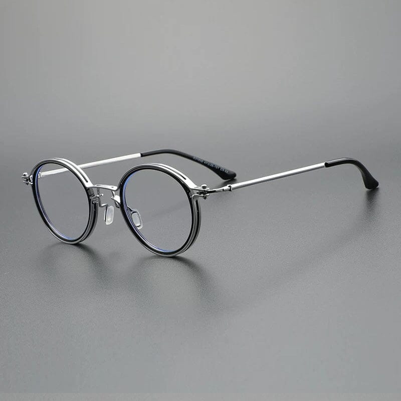 Kay Retro Round Optical Metal Glasses Frame Round Frames Southood Gun Black