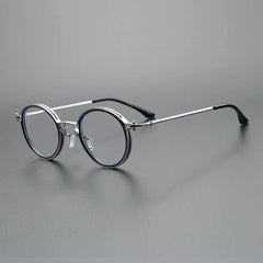 Kay Retro Round Optical Metal Glasses Frame Round Frames Southood Gun Black