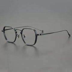 Keanu Retro Titanium Eyeglasses Frame Geometric Frames Southood Black