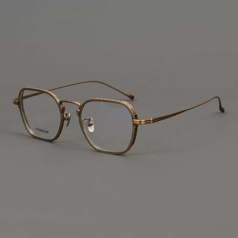 Keanu Retro Titanium Eyeglasses Frame Geometric Frames Southood Bronze