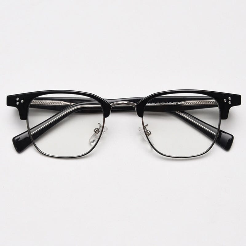 Kemp Vintage Browline Eyeglasses Frame Browline Frames Southood Black Silver