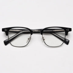 Kemp Vintage Browline Eyeglasses Frame Browline Frames Southood Black Silver