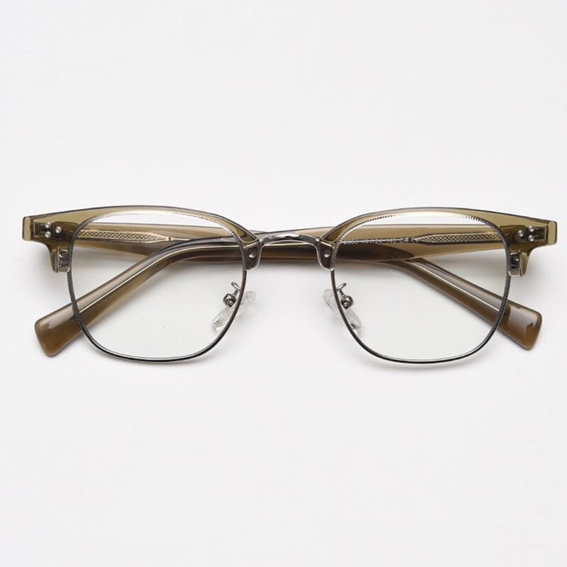 Kemp Vintage Browline Eyeglasses Frame Browline Frames Southood Green Silver