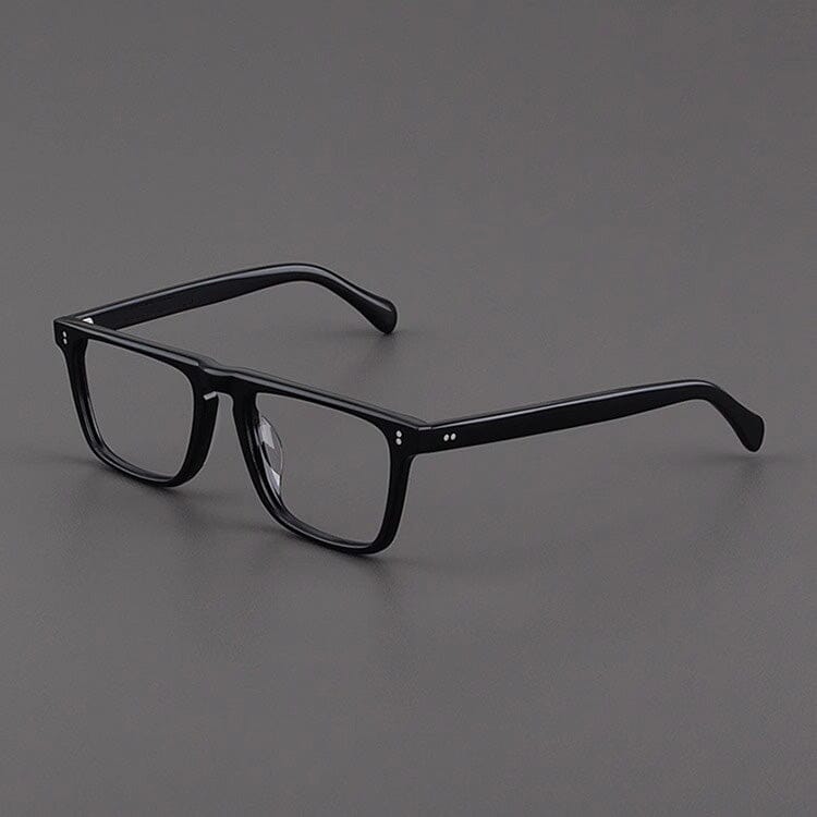 Kev Retro Acetate Optical Glasses Frame Rectangle Frames Southood Black