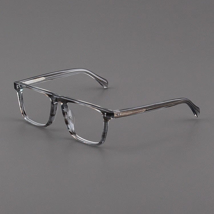 Kev Retro Acetate Optical Glasses Frame Rectangle Frames Southood Stripe Gray