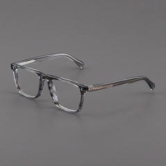 Kev Retro Acetate Optical Glasses Frame Rectangle Frames Southood Stripe Gray