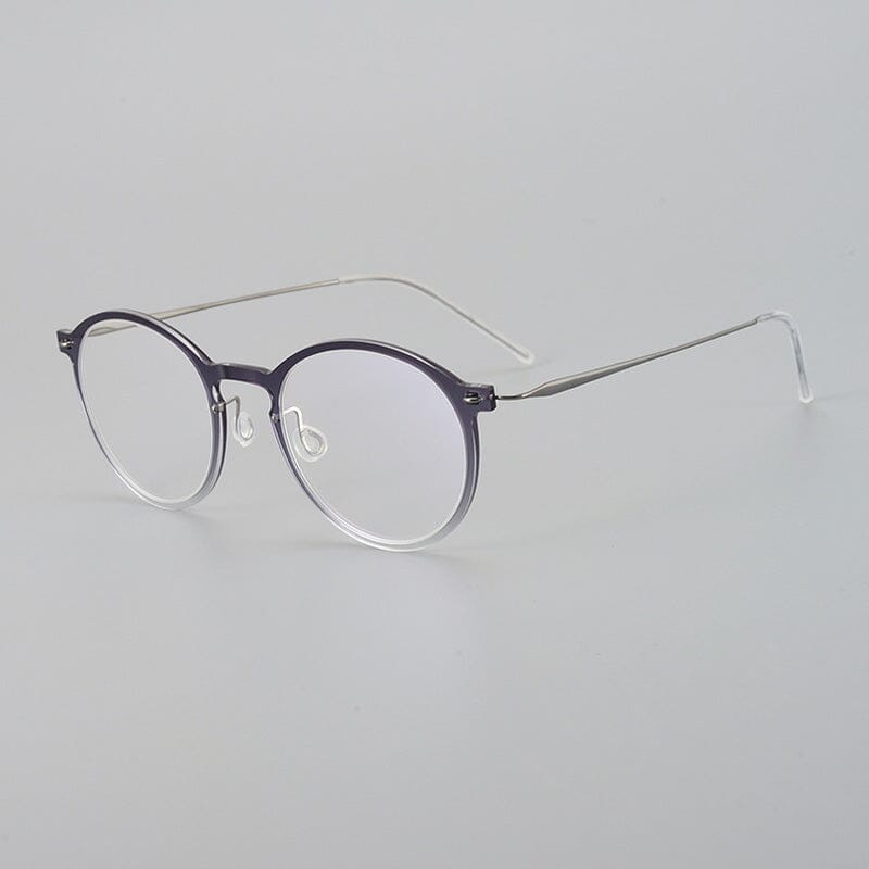 Kilworth Ultra light Titanium Round Glasses Frame Round Frames Southood Gradient gray