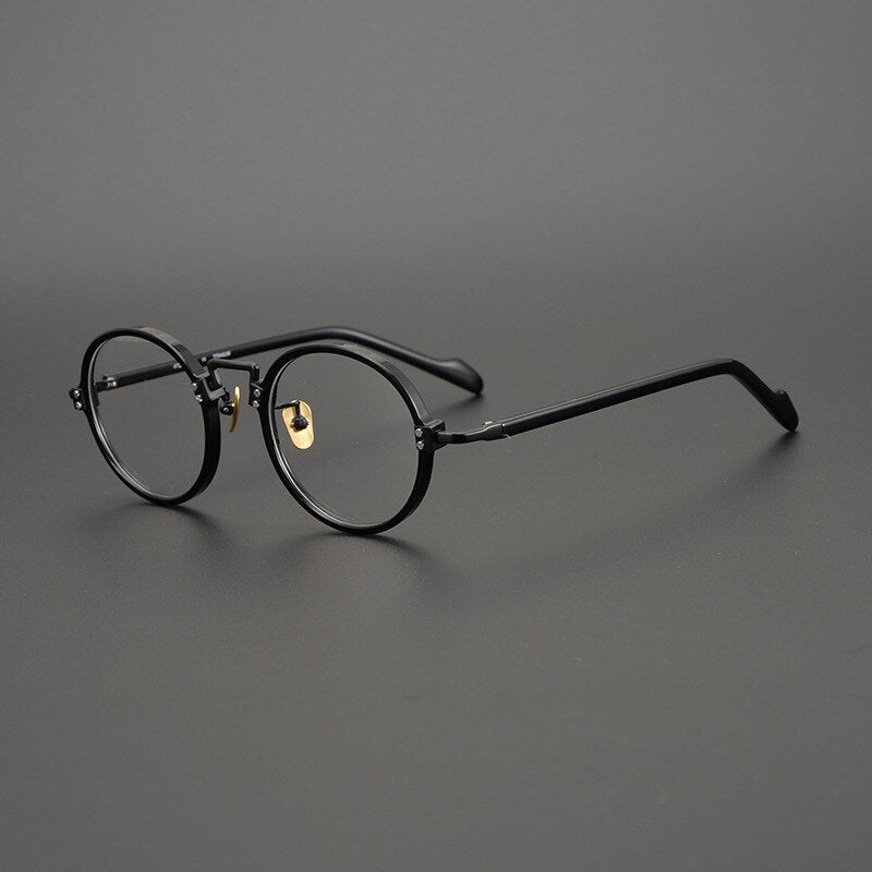 Kin Vintage Acetate Round Glasses Frame Round Frames Southood Black-Round