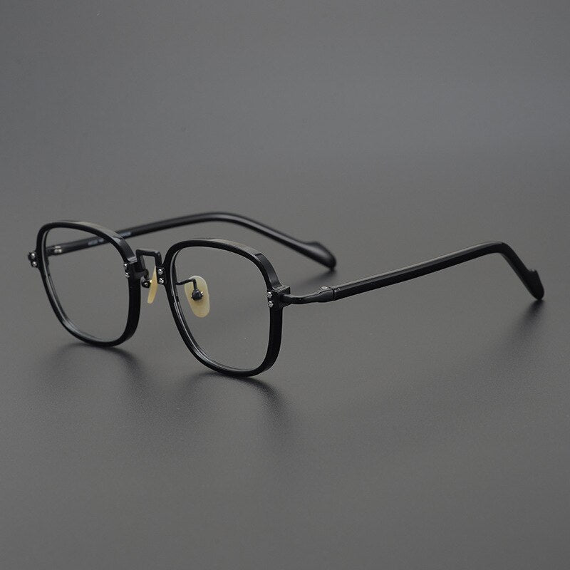 Kin Vintage Acetate Round Glasses Frame Round Frames Southood Black-Square