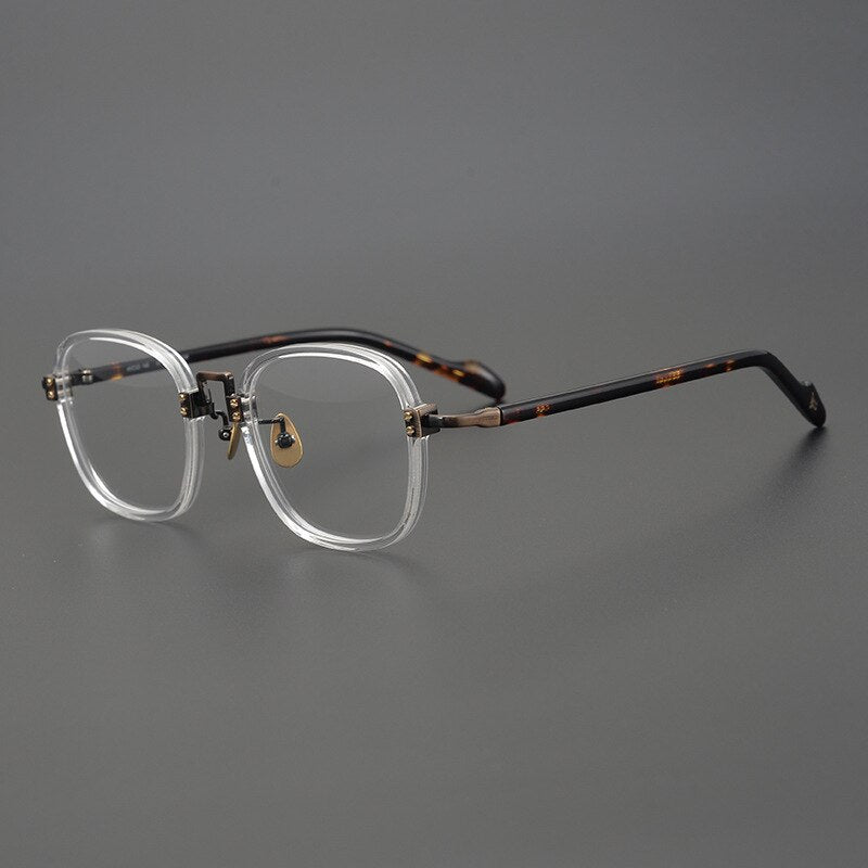 Kin Vintage Acetate Round Glasses Frame Round Frames Southood Clear-Square