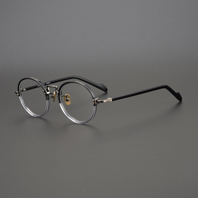 Kin Vintage Acetate Round Glasses Frame Round Frames Southood Gray-Round