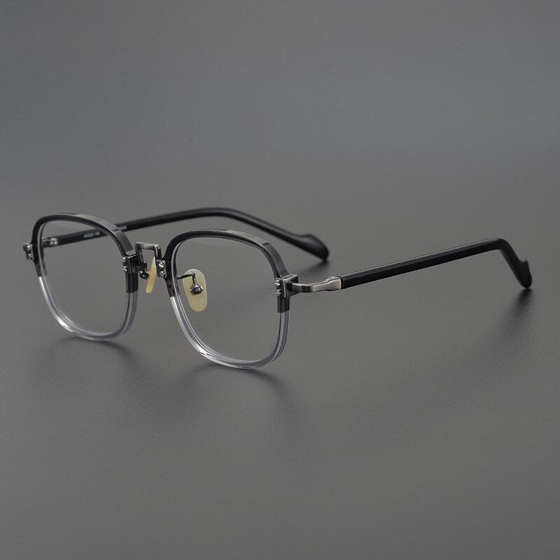 Kin Vintage Acetate Round Glasses Frame Round Frames Southood Gray-Square