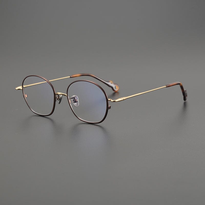 Kioshi Vintage Round Glasses Frame Round Frames Southood Coffee Gold