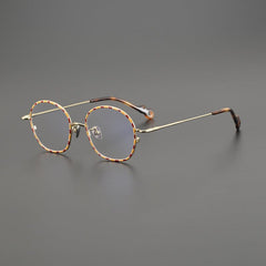 Kioshi Vintage Round Glasses Frame Round Frames Southood Leopard Gold