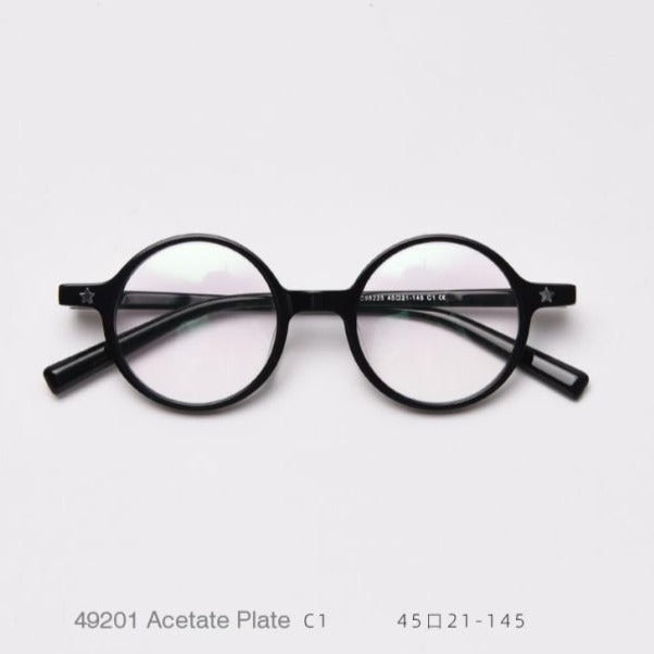 Kirk Acetate Retro Round Glasses Frame Round Frames Southood C1 Black