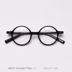 Kirk Acetate Retro Round Glasses Frame Round Frames Southood C1 Black