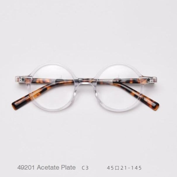 Kirk Acetate Retro Round Glasses Frame Round Frames Southood C3 clear