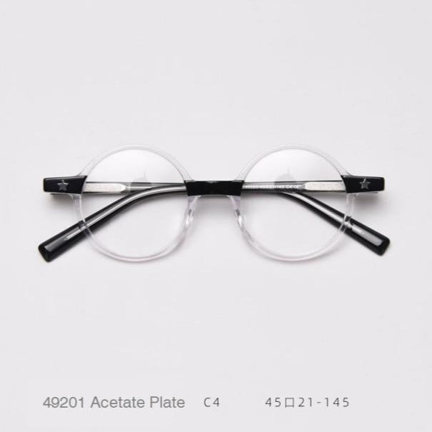 Kirk Acetate Retro Round Glasses Frame Round Frames Southood C4 clear Black