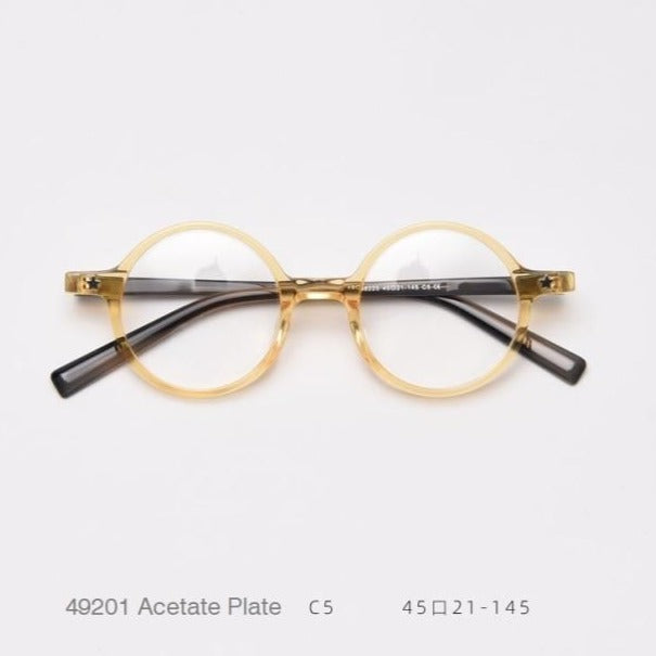 Kirk Acetate Retro Round Glasses Frame Round Frames Southood C5 yellow