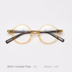 Kirk Acetate Retro Round Glasses Frame Round Frames Southood C5 yellow