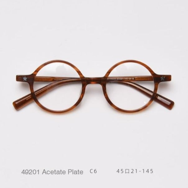 Kirk Acetate Retro Round Glasses Frame Round Frames Southood C6 Brown