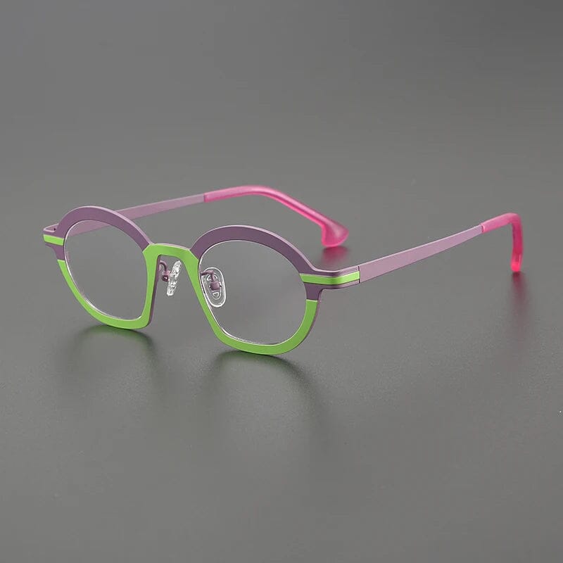 Lakota Irregular Titanium Glasses Frame Geometric Frames Southood Green Purple