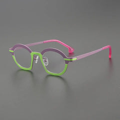 Lakota Irregular Titanium Glasses Frame Geometric Frames Southood Green Purple