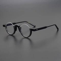 Legend Acetate Half Round Glasses Frame Round Frames Southood Black