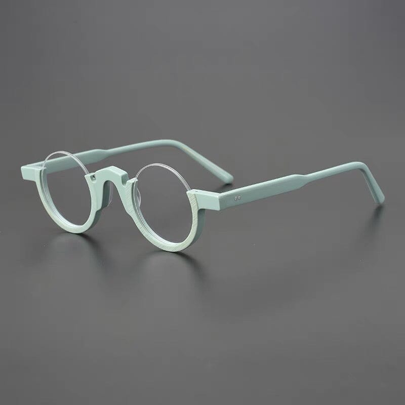 Legend Acetate Half Round Glasses Frame Round Frames Southood Green