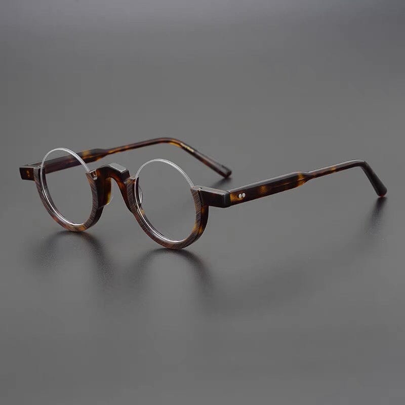 Legend Acetate Half Round Glasses Frame Round Frames Southood Leopard