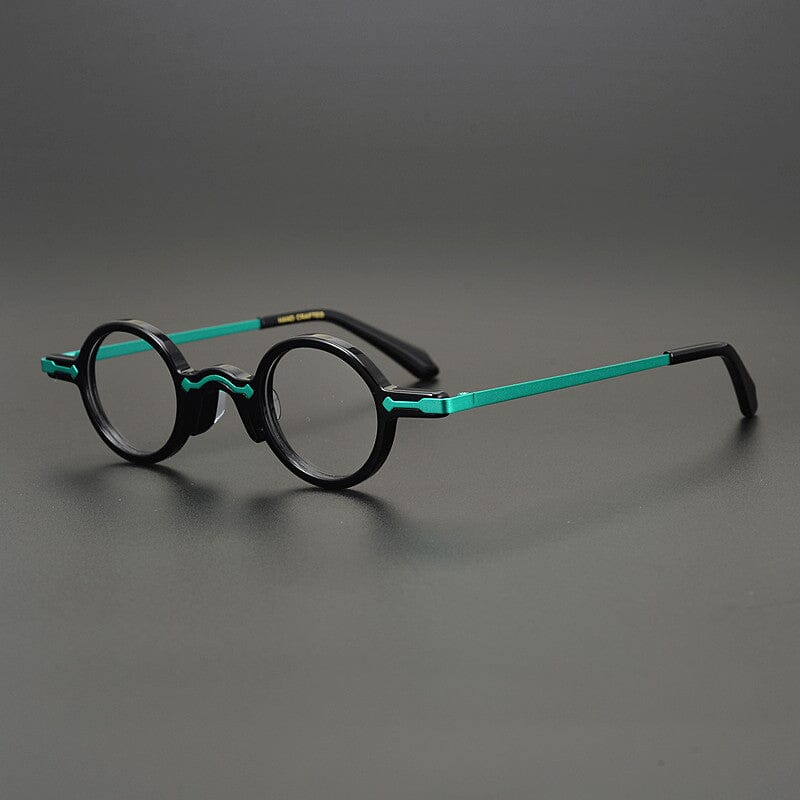 Leif Retro Round Acetate Glasses Frame Round Frames Southood Black
