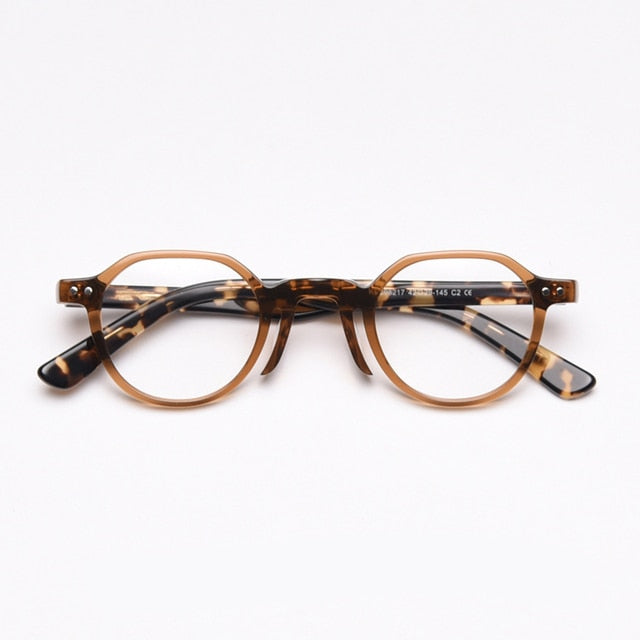 Len Round Retro Optical Acetate Frame Round Frames Southood C2Leopard