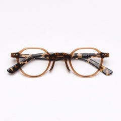 Len Round Retro Optical Acetate Frame Round Frames Southood C2Leopard
